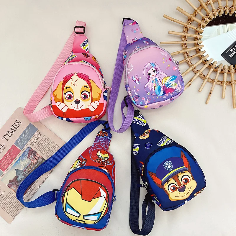 New Children'S Bag Cartoon Dog Team Spider Dinosaur Boy'S Shoulder Bag Traveling Change Crossbody Bag Children'S Chest Bag