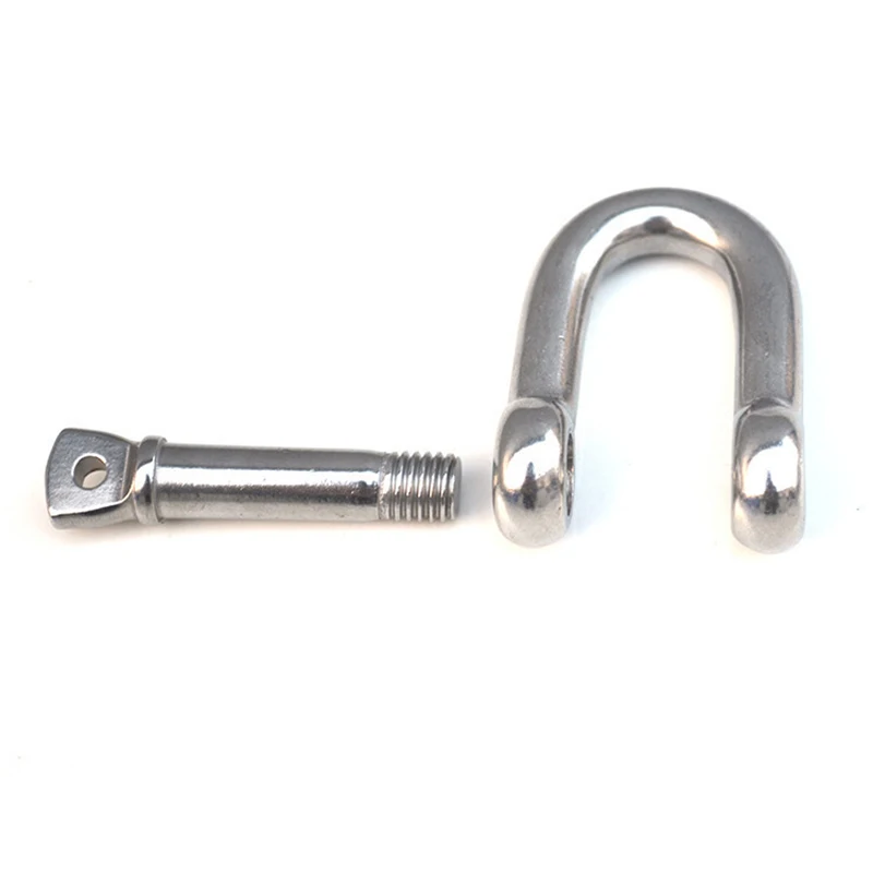 1pcs Stainless Steel D-ring Shackle Buckle Keychain Ring Hook Screw Pin Joint Connecter Bag Strap Clasp Leathercraft Parts