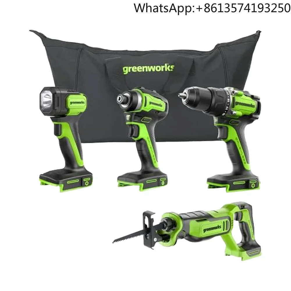 

24V Brushless Cordless Combo Kit 4-Tool Set 530 In-lbs 1/2\" Drill Driver 1950 In-lbs 1/4\" Impact Driver 3000 SPM