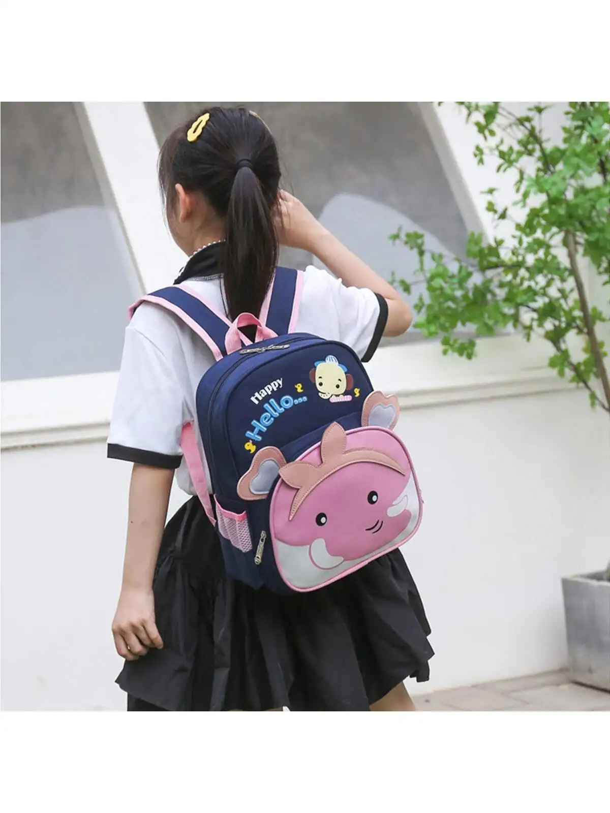 New cartoon baby elephant backpack trend cute style schoolbag portable kindergarten backpack