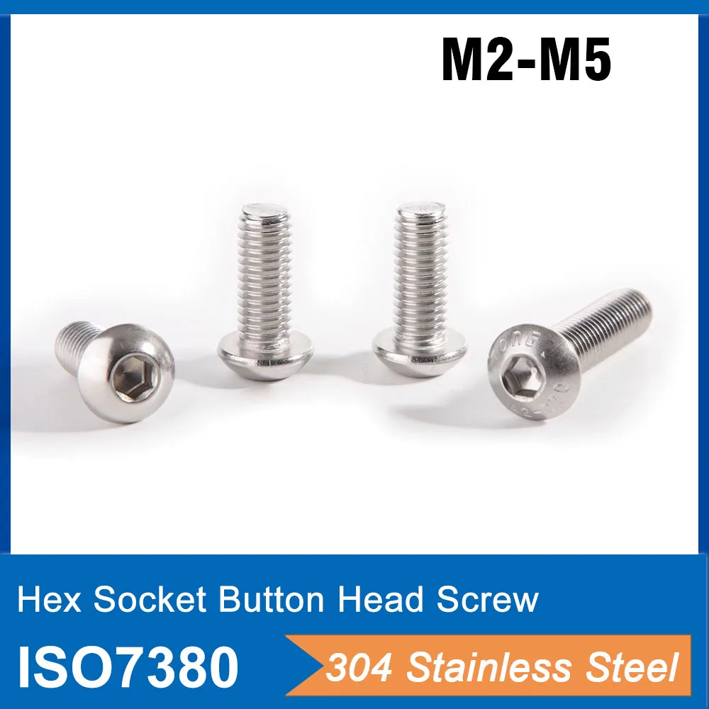 

Allen Bolt M2 M2.5 M3 M4 M5 Hexagon Socket Head Button Screw Corrosion Resistance Allen Bolt Screws Replacement Hex Socket Screw