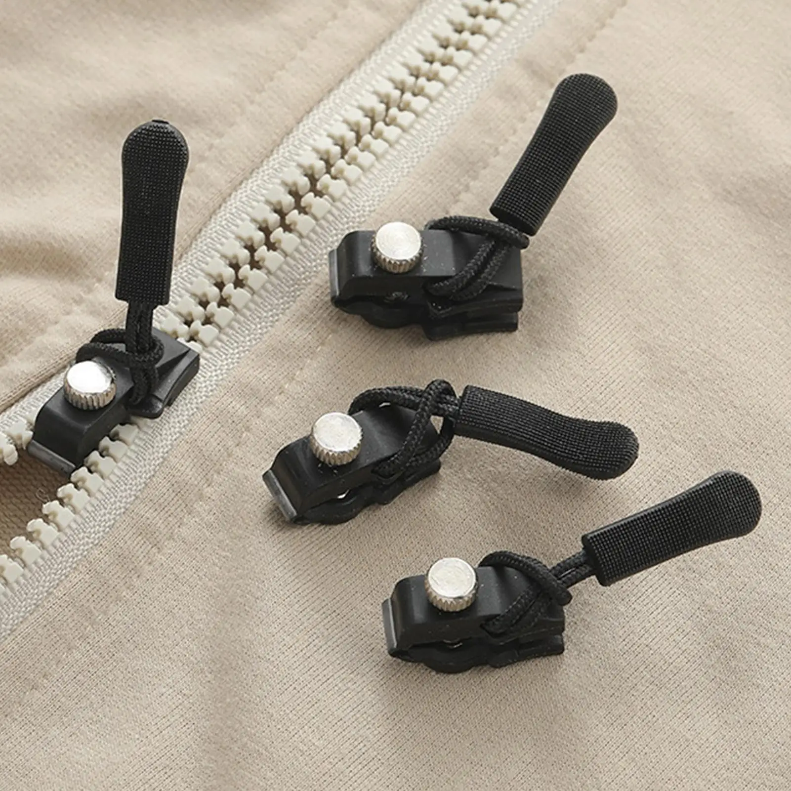 Jacket Zipper Repair Kit 3-Piece Heavy Duty Detachable Pull Slider Zipper Repair Kit for Jackets for Coat Clothing Jeans Boot