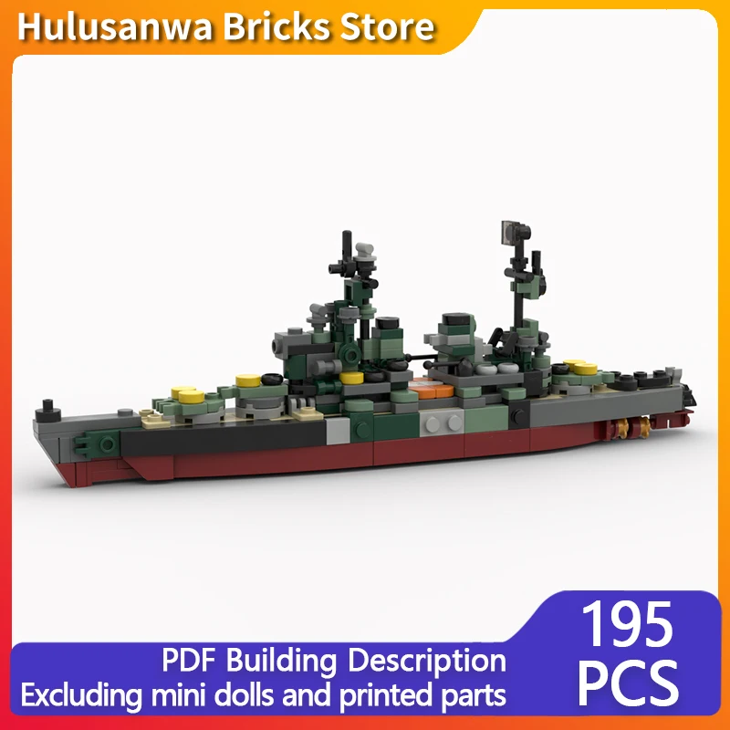 

Модель военного корабля времен Второй мировой войны, конструктор MOC, военная техника, модульные технологичные подарки, набор для сборки, детские игрушки, праздничный подарок