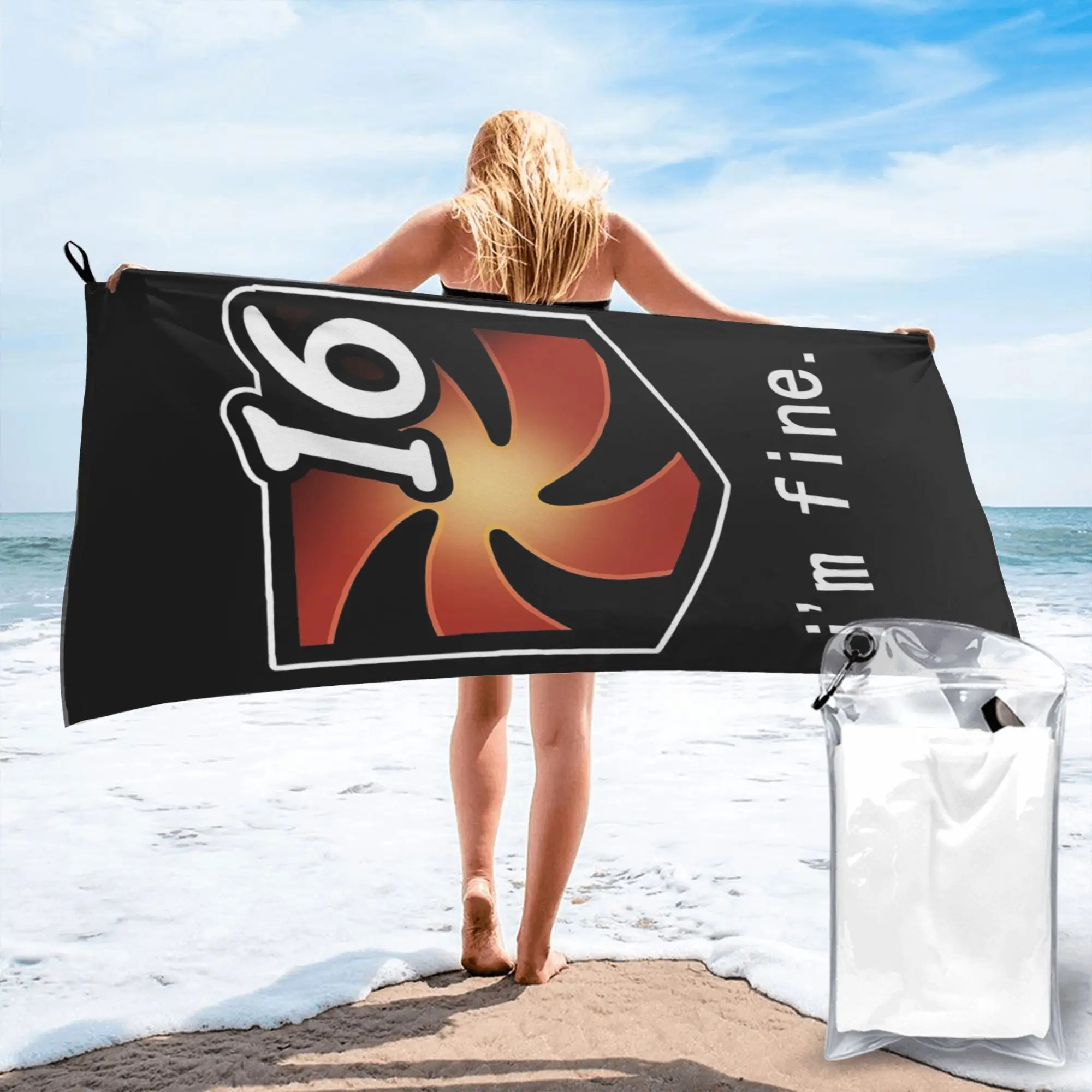 I'm Fine Vuln Stacks [FFXIV] Beach Towel Soft Microfiber Quick Dry Absorbent Quick Towels For Mountain Climbing