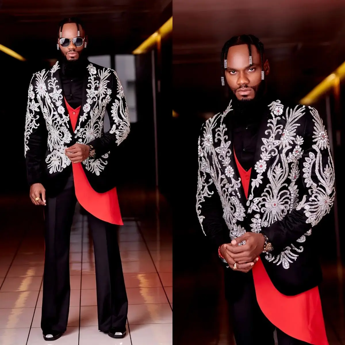 Customized Men Banquet Jacket Gorgeous Heave Crystal Rhinestones Notched Lapel Celebrity Party Coat 1 Piece Formal Prom Blazer