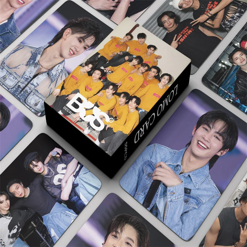 55pcs BUS Concert LOMO Card Album Because Of You, I Shine Postcard Heart Khunpol Jungt Marckris Fan Collection Gift Photo Card