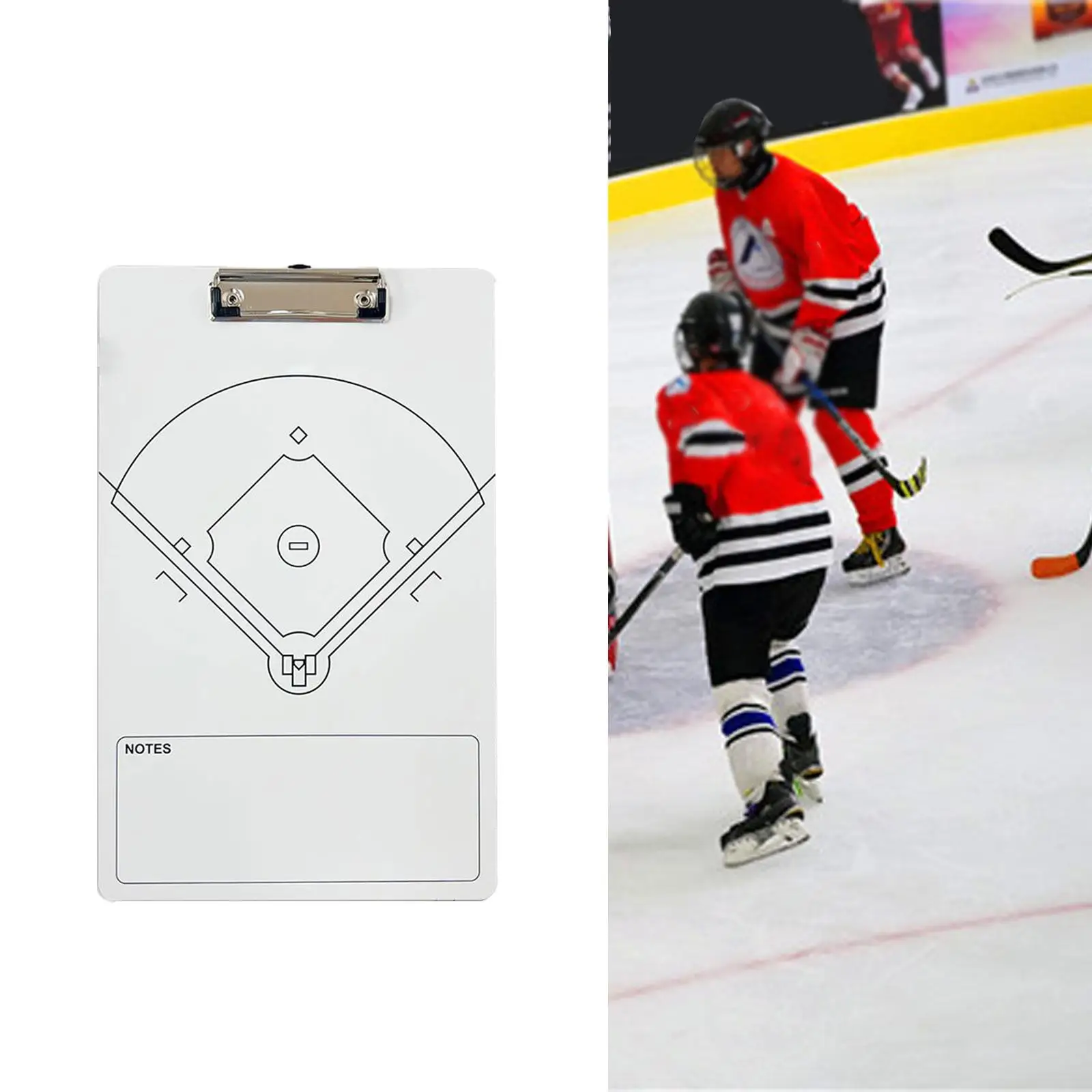 IJshockeybord Herschrijfbaar coachinghulpmiddel voor buiten Demonstratiebord Draagbaar spelplan Demonstratie Coach Strategiebord