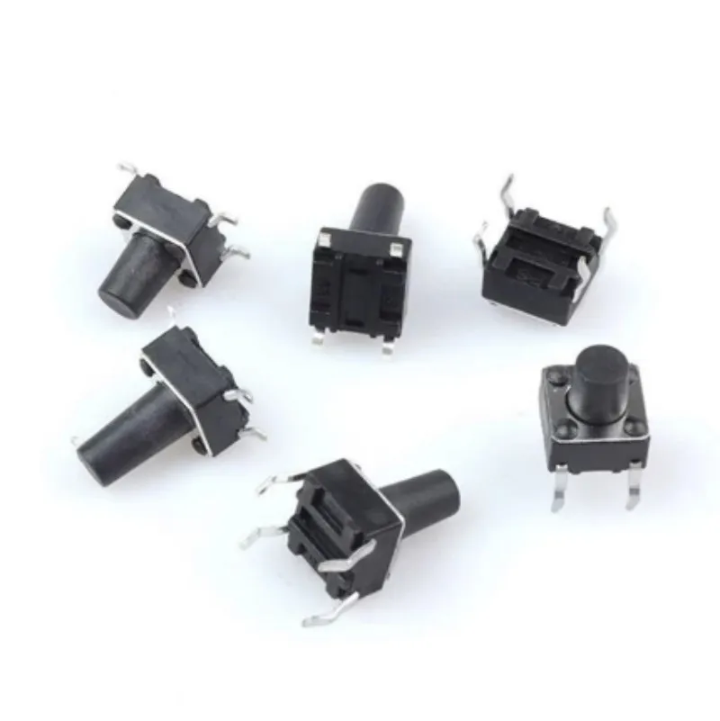 1000pcs 6*6 4Pin Micro Tact Push Button Switch DIP 6x6x4.3/5/6/7/8/9/10/11/12/13/14/15mm DIP4 Tactile Push Button Switch