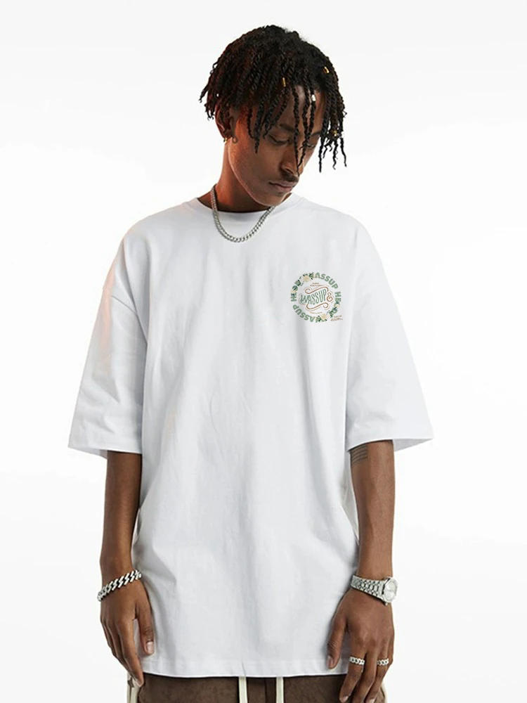 

Хлопковая футболка свободного кроя Wassup ort Sve, повседневная летняя одежда, дышащий круглый топ с принтом для мальчиков-подростков и пар