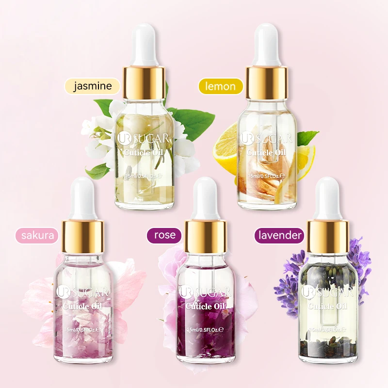 UR SUGAR 15ml Flower Nail Soften Oil Cuticle Remover for Gel Overgrown Cuticles Soften Eliminating Exfoliant for Nails Manicure
