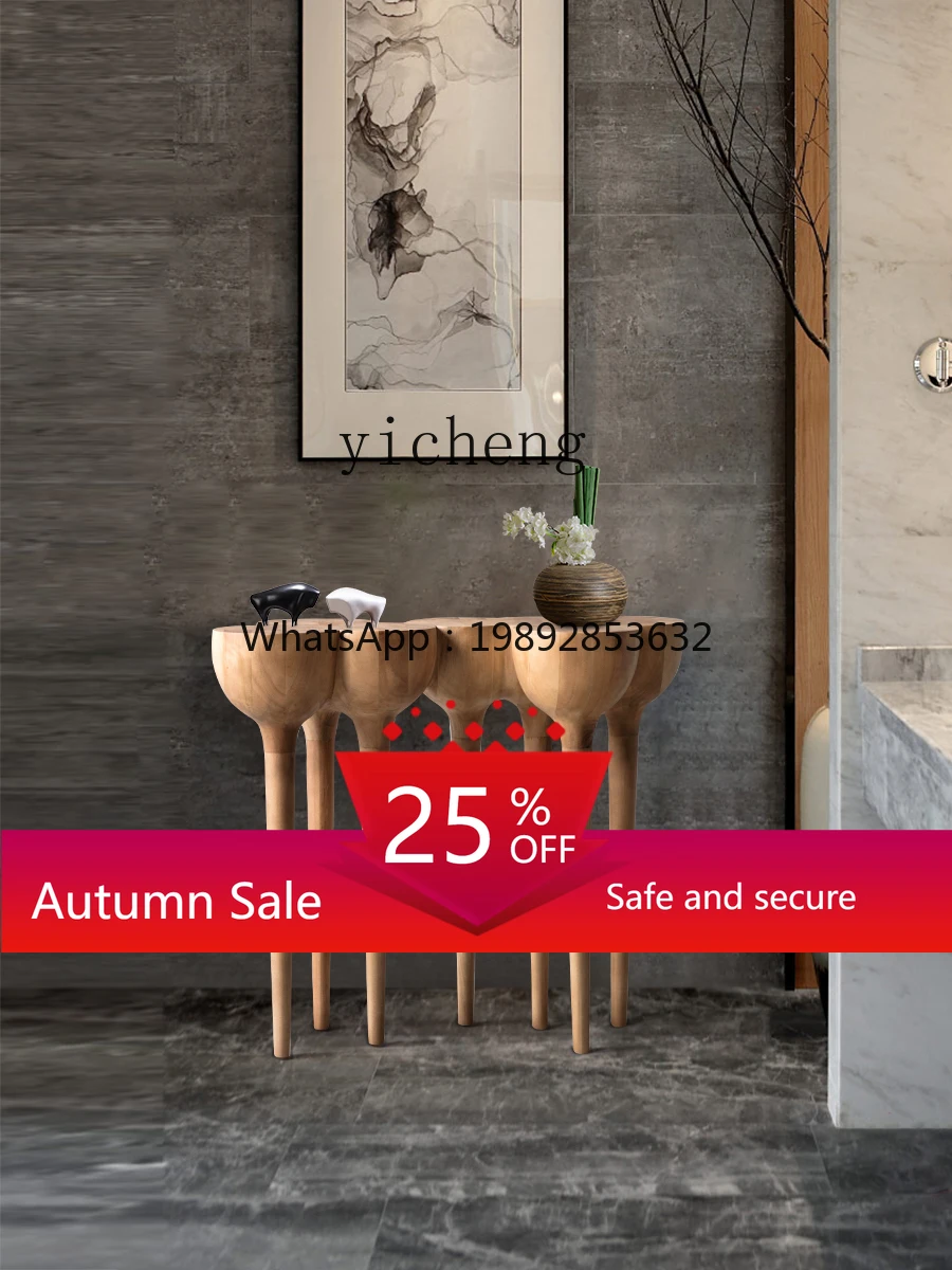 

Creative Console Tables Silent Style High-Grade Solid Wood Console Home Wall Storage a Long Narrow Table