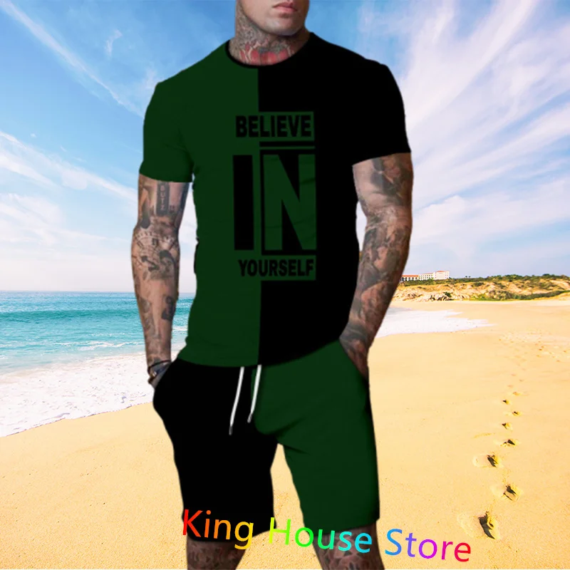 Men's Sportswear Outfit Set Summer Oversized Sport T-shirt shorts Tracksuit Set  Casual Jogging Set Male 2 Piece Outfits Sets