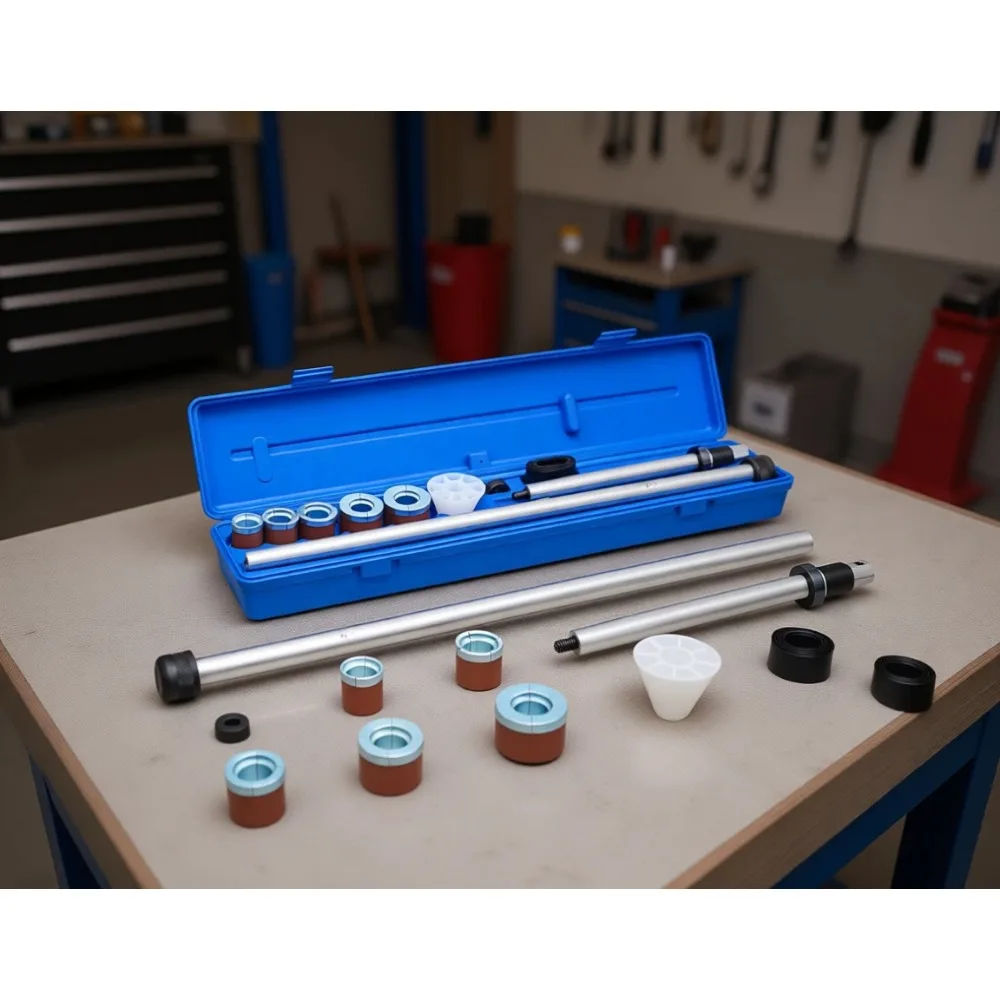 

Complete Camshaft Bearing Removal and Installation Tool Kit with 1-1/8 to 2-2/3 Inch Adapters for Most Vehicles