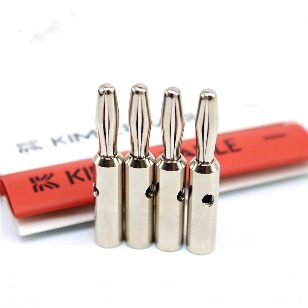 

4pcs/8pcs Hi-end copper plating rhodium welding banana Plug Male Audio Plug Speaker power amplifier connector