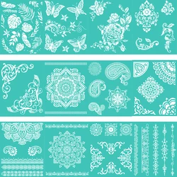 8x10inch Reusable Self-Adhesive Silk Screen Printing Polymer Clay Vintage Flowers Leaf Stencil For Furniture Clothing DIY Crafts