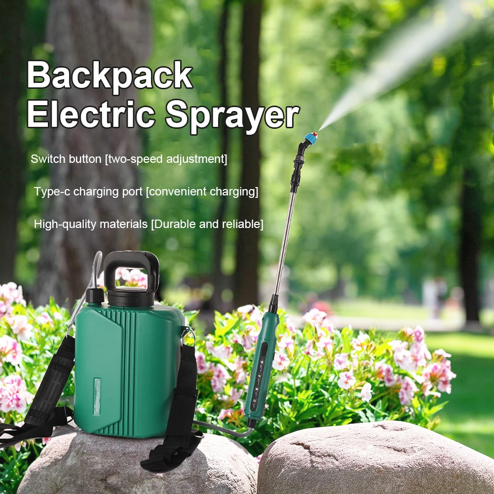 6L Battery Powered Sprayer with 3 Mist Nozzles Rechargeable Garden Sprayer Electric Back Pack Sprayer Handheld Pesticide Sprayer