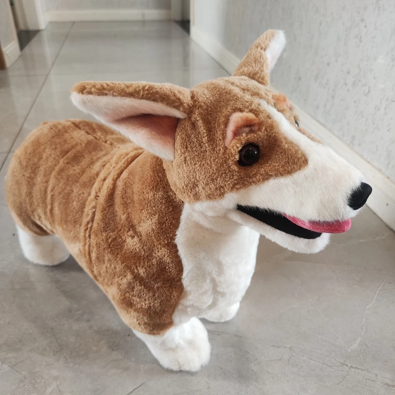 Realistic Animal Corgi Dog Plush Toy for Children Big Simulation Quality Animals Dog Doll 50cm 20inch Birthday Gift Decoration