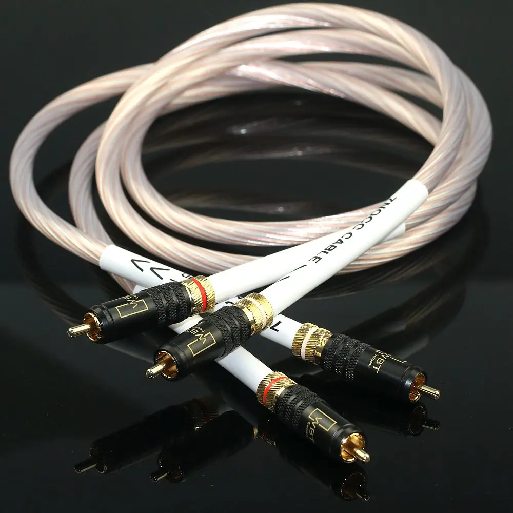 High end Dutch 7NOCC 12 core copper silver mixed amplifier CD player audio cable HIFI dual lotus RCA signal cable