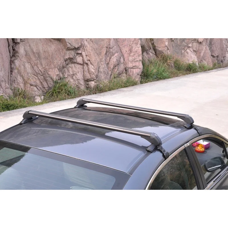 Universal Aluminum Alloy Roof Bars Cargo With 2‑Pcs Locks Fit Sedan Vehicle Top Exterior Accessories