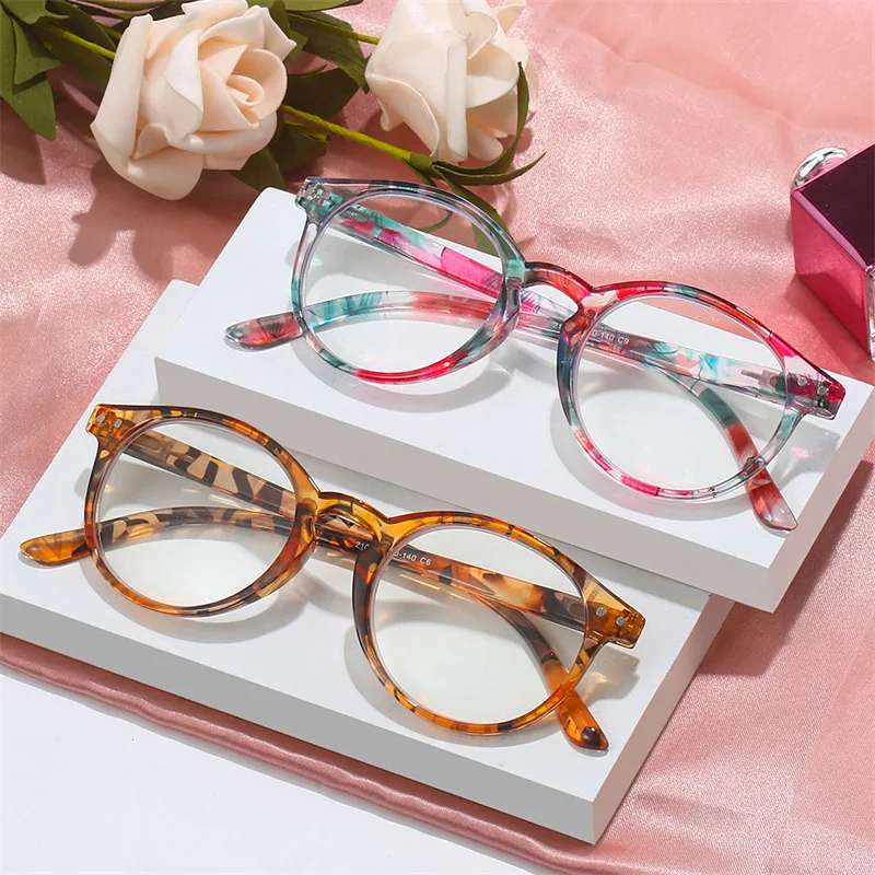 

NEW Fashion Anti Blue Light Reading Glasses for Women Retro Round Frame Presbyopia Eyewear Men HD Lens Computer Goggles Eyewear