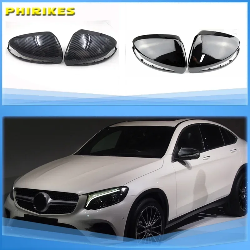 

ABS Horns Rearview Mirror Frame Cover Trim For Mercedes Benz C W205 E W213 S class W222 GLC X253 GLB Left hand drive