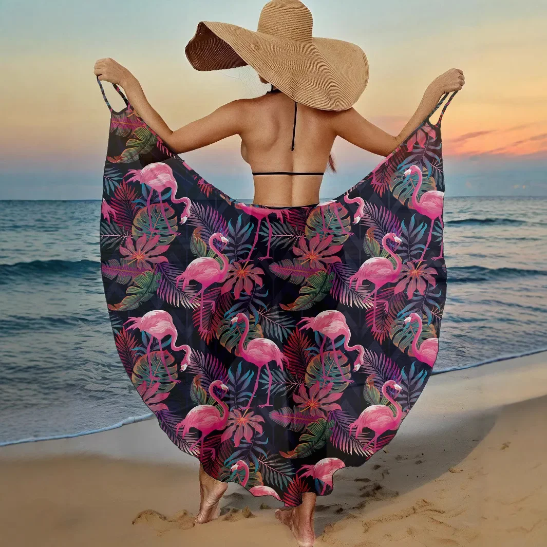Copricostumi da spiaggia estivi Donne sexy Foglie Stampa Abito avvolgente Protezione solare Bikini Cover Up Sarongs Costume da bagno femminile Costumi da bagno