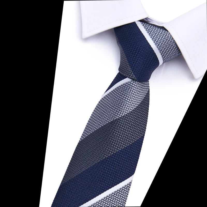 New Style Fashion 7.5 cm Blue Striped Floral Tie For Men Gravatas Hombre Fit Wedding Workplace Birthday Gift