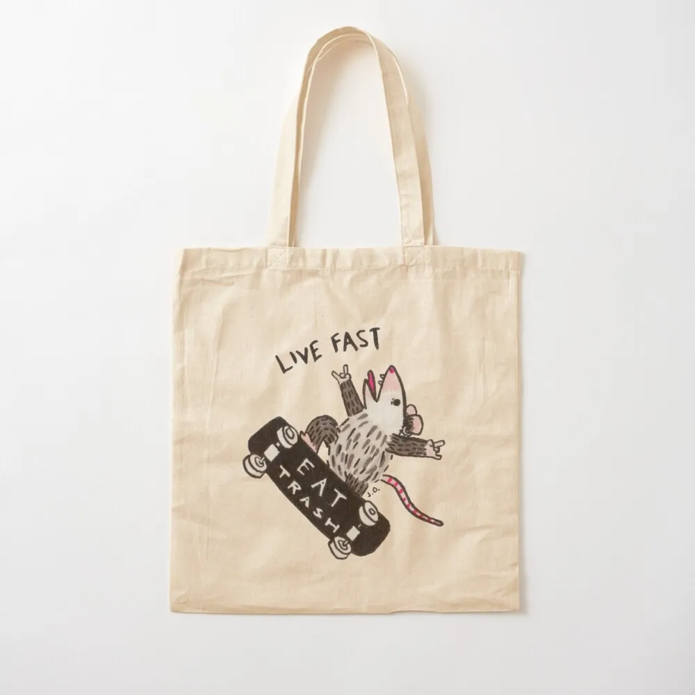 Live Fast Eat Trash Tote Bag Canvas bag Women's shopper Shopper