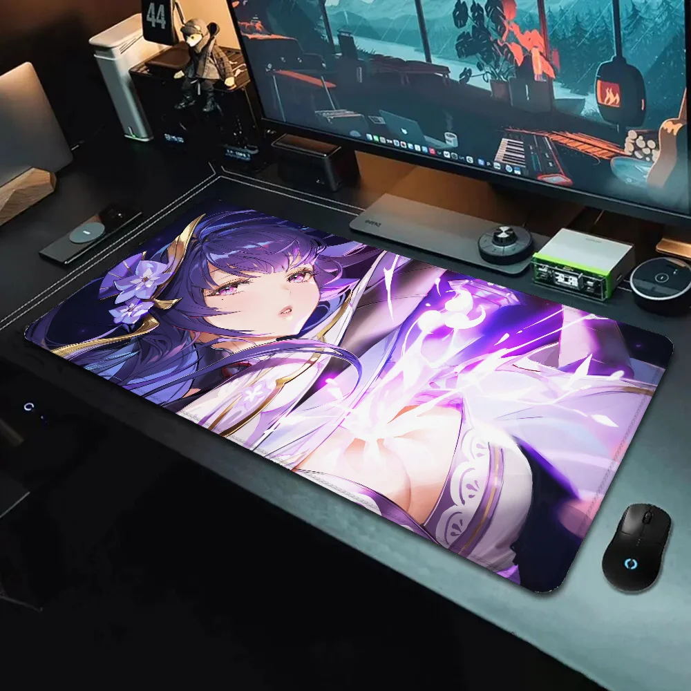 

Raiden Shogun Non-Slip Mouse Mats Beelzebul Gaming Mouse Pad Xxl Desk Accessories Mousepad Genshin Impact Games Desks