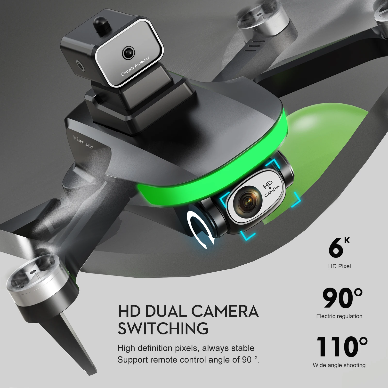 4/6K S5S Drone WIFI HD Aerial Photography Brushless Optical 2.4G Flow Foldable Quadcopter EIS Electronic Anti Shake RC Plane Toy