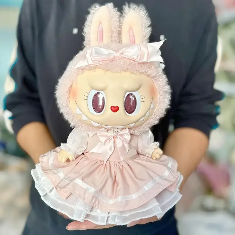 38cm Plush Doll'S Clothes Outfit Accessories For Korea Kpop Exo Labubu Idol pink cherry dress set Clothing Gift