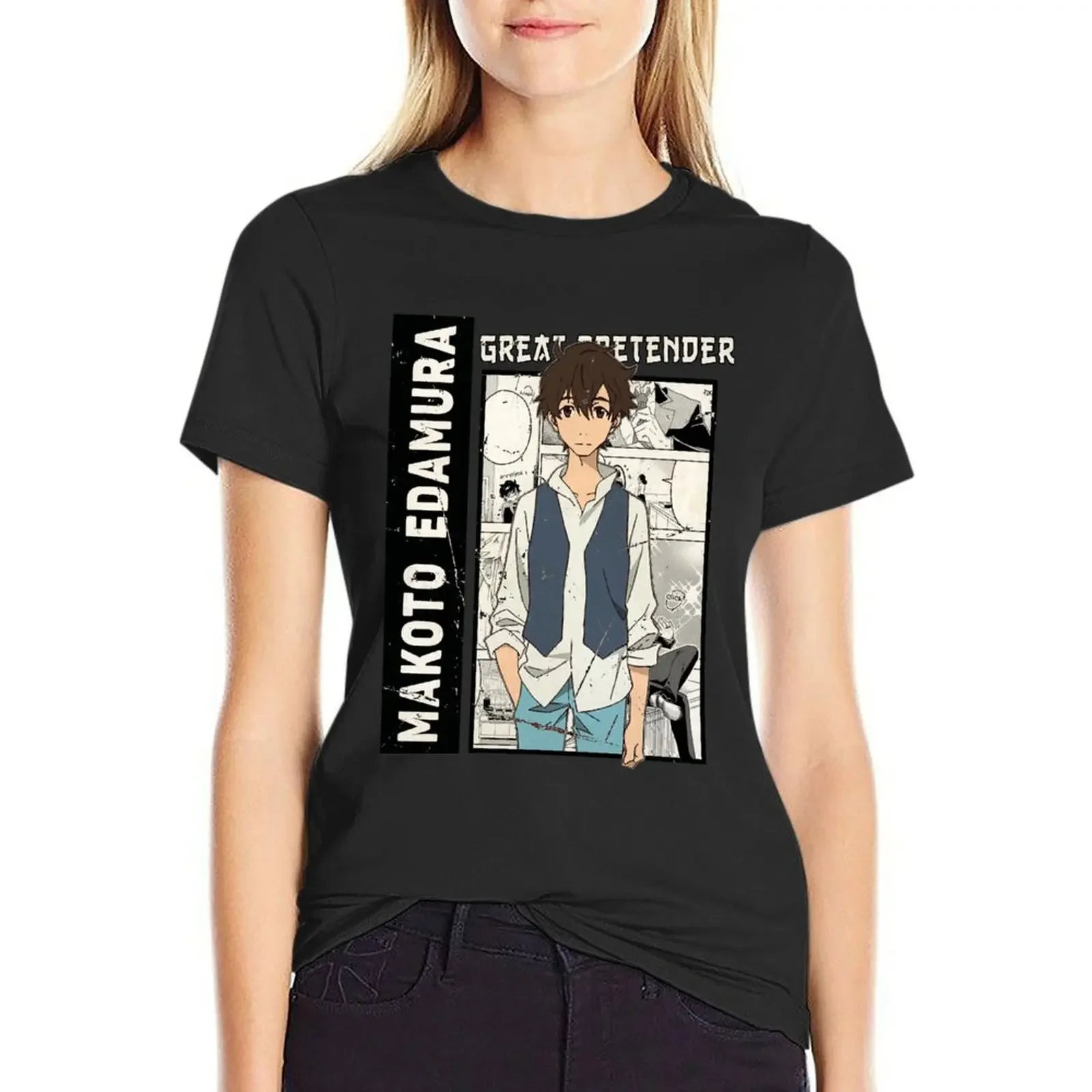 

Makoto Edamura, Great Pretender Anime T-Shirt sublime Female clothing summer tops plus size t shirts for Women loose fit