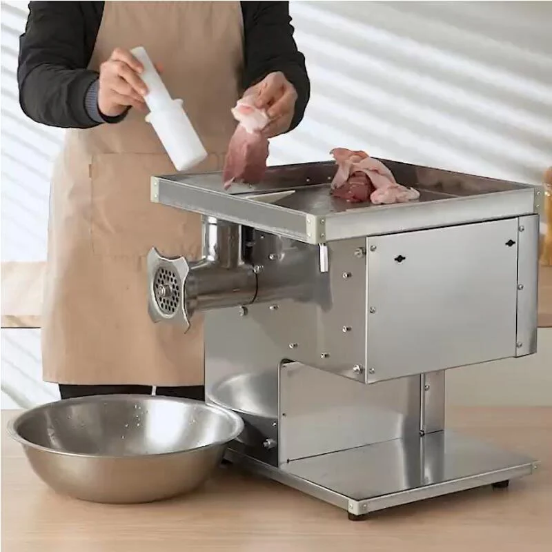 Automatic Meat Cutting Machine Electric Slicer Shredded Diced Mince Stainless Steel Vegetable Cutter Commercial
