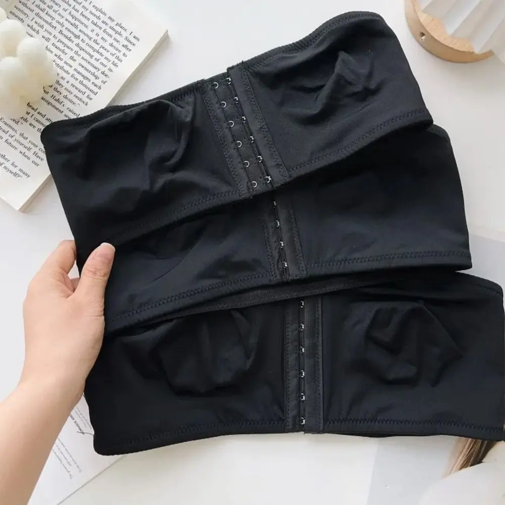 Strapless Front Button Bandeau Soft Cushion No Underwire Seamless Push Up Bras Invisible Removable Padded Tube Top for Women