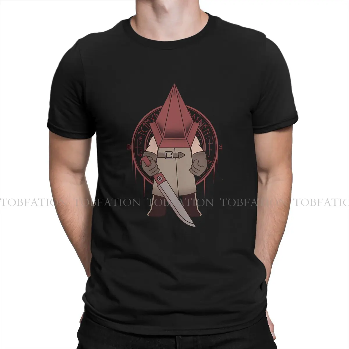 Camiseta de cuello redondo con estampado de monstruo verdugo para hombre, Camisa de tejido Silent Hill, ropa Original, nuevo diseño