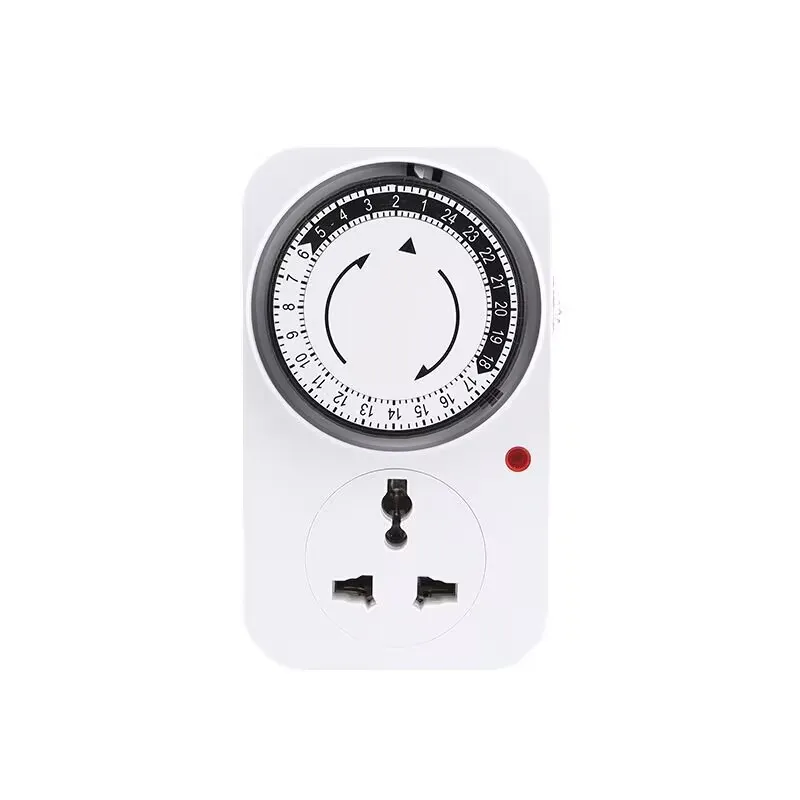 EU Mechanical Timer Plug, 24H Cycle Programmable Socket, Automatic Timing Controller for Lamp, Aquarium, Fan
