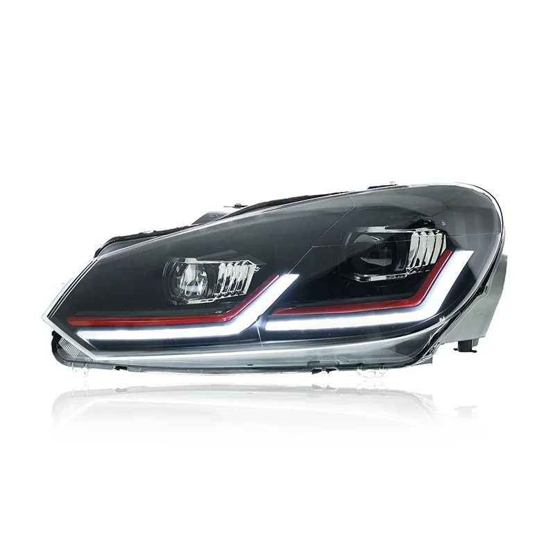 

for Golf 6 Headlight Assembly Modification High Model Double Hook Daytime Running Light Flowing Light Turn signal Lens