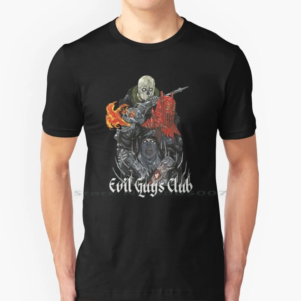 Evil Guys Club T Shirt 100% Cotton Anime Manga Japan Horror Goth Hardcore Dorohedoro Dai Dark Monster Skeleton Fire Metal Big