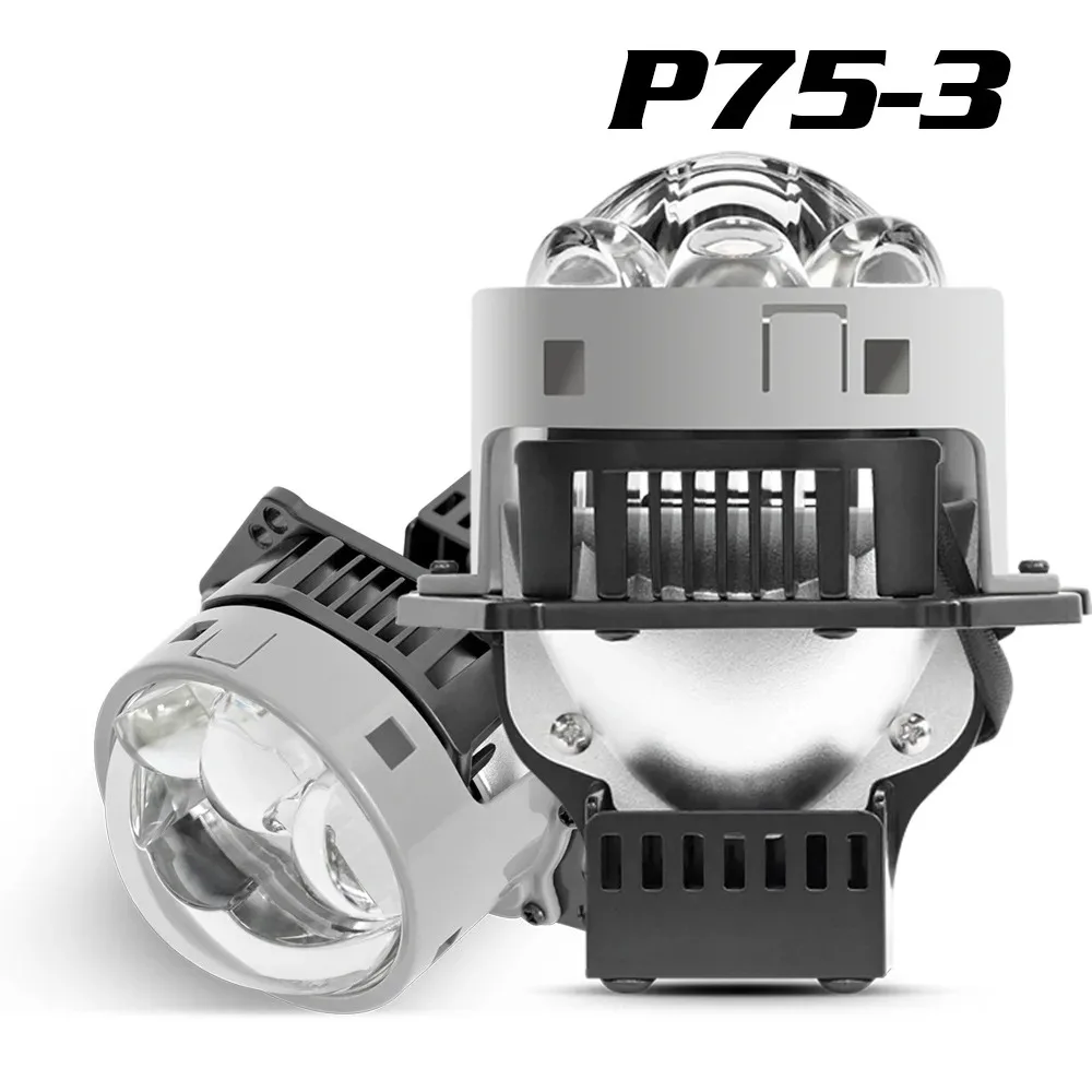 

New 3 Inch Bi LED Projector Headlights with Halo Ring, Triple Laser Direct Beam 340W High Power Dual Beam Car LED Lamp