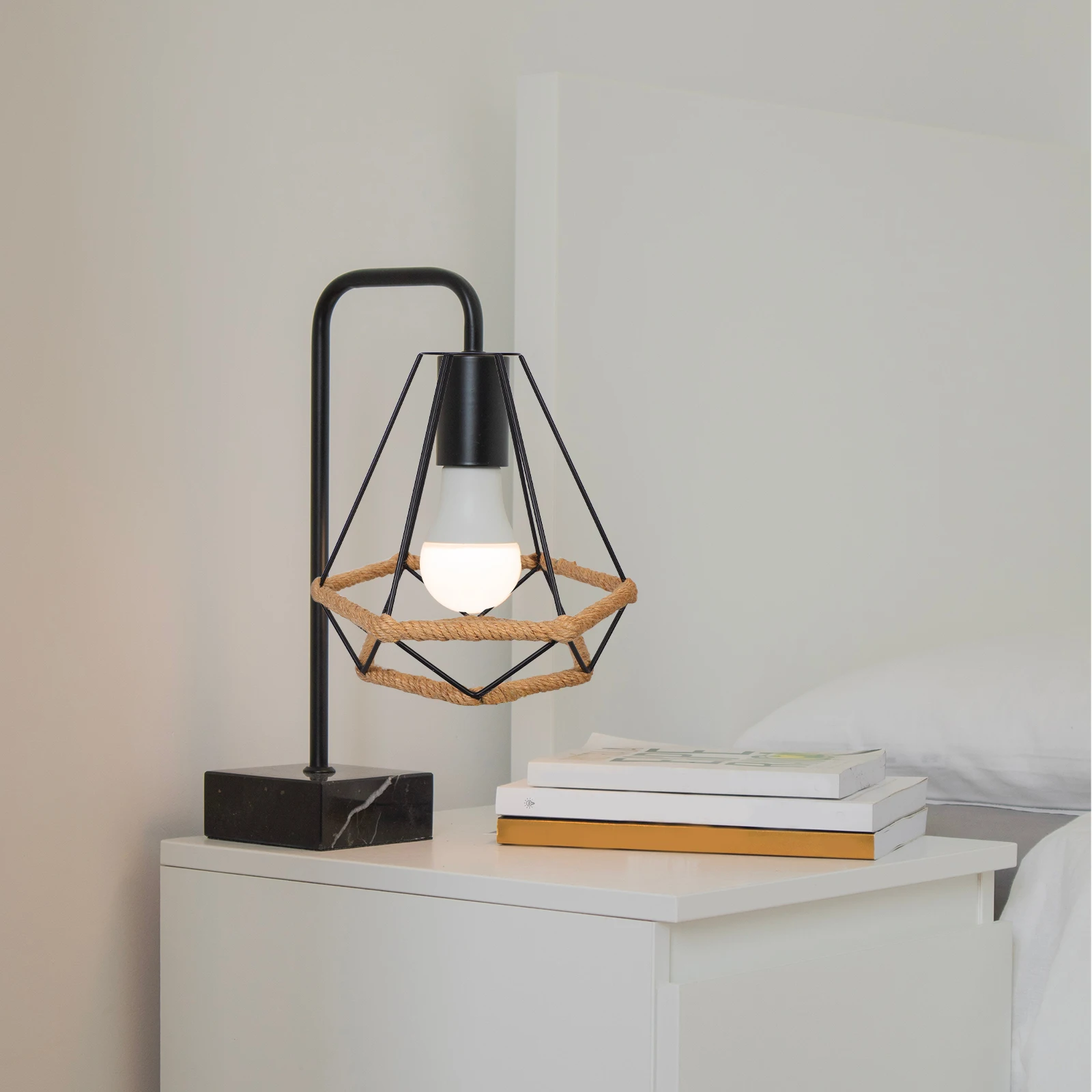 

Handwoven Rope Iron Pendant Lamp Shade E27 Black Wrought Iron Ceiling Light Fixture For Bedroom Hallway Dining Room