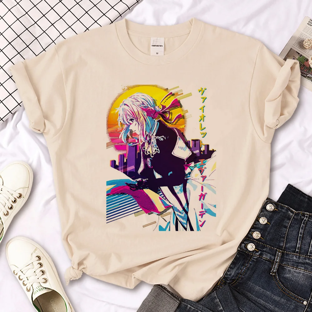 

Violet Evergarden t-shirts women funny Japanese comic t shirt girl streetwear anime clothing