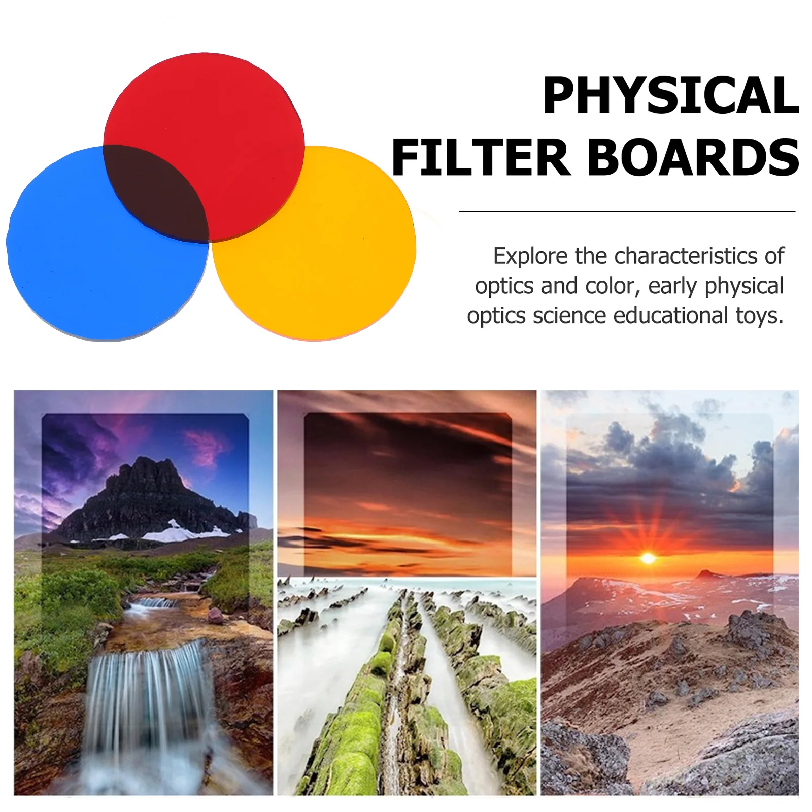 

9pcs Color Filter Boards Transparent Physical Teaching Tools For School Education Optical Instruments Learning Materials Light