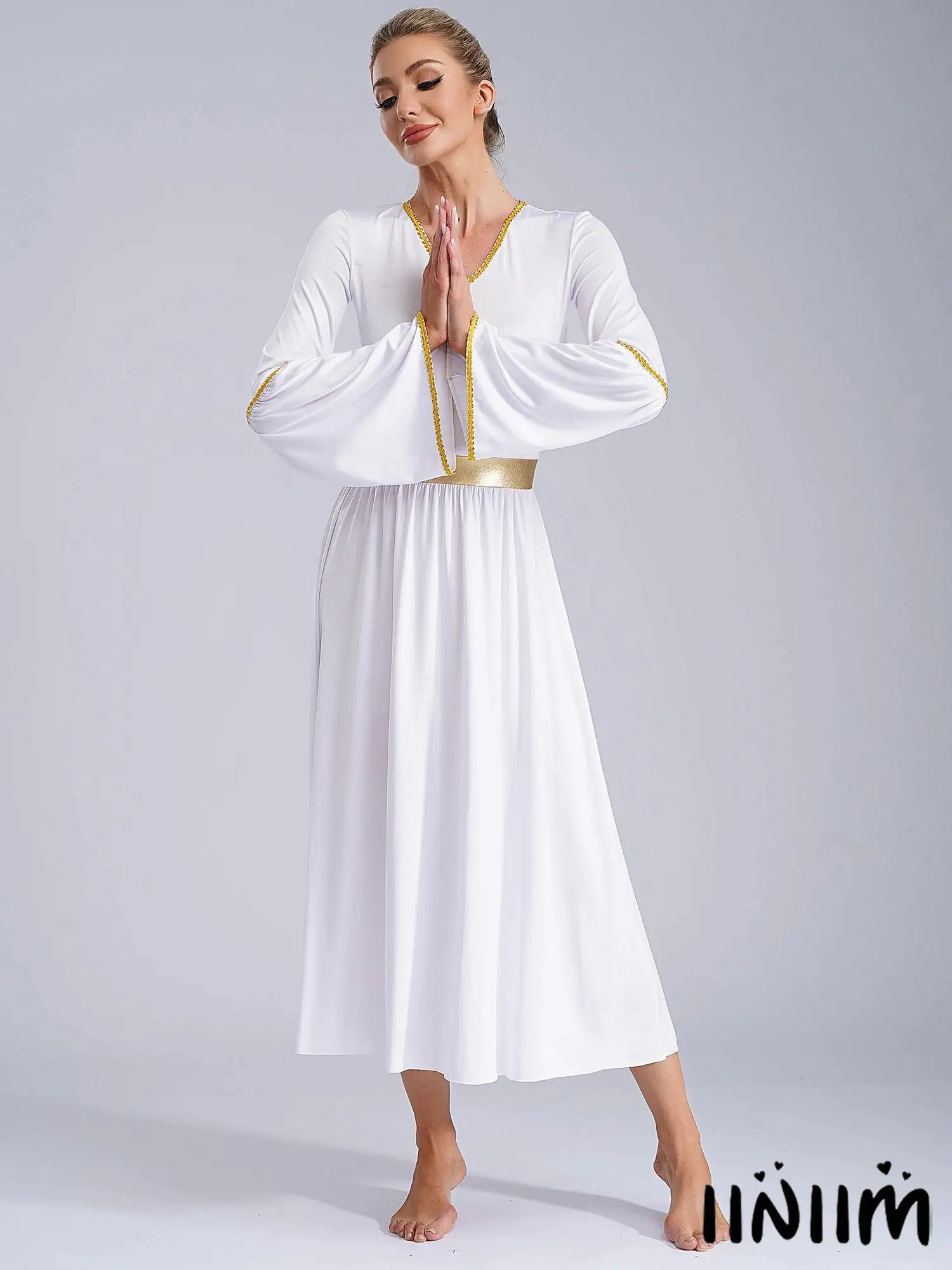 

Women Angel Dress Up Party Performance Costume Medieval Party Cosplay Costume Liturgical Praise Ballroom Dance Dress