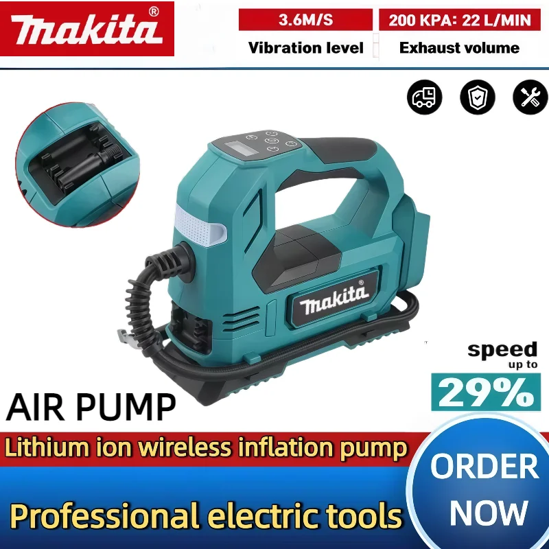 ماكيتا مضخة هواء بدون فرش 18 فولت ليثيوم أيون منفاخ هواء لاسلكي: للسيارات والدراجات النارية مضخة إطارات محمولة مع شاشة رقمية #2