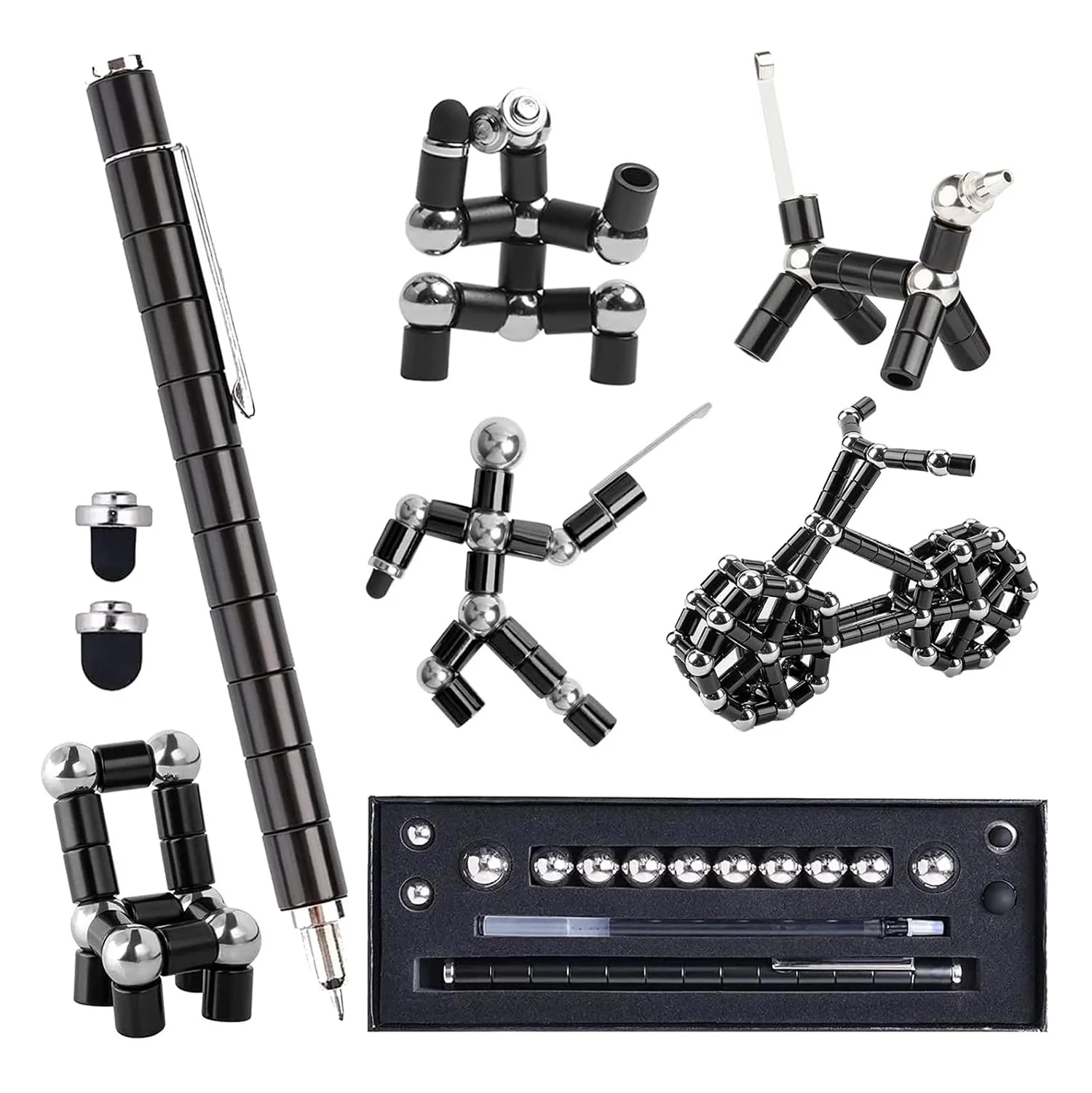 

Магнитная ручка-непоседа — комбинация игрушек с магнитом для идеального письма и спиннера, ручка-фигурка с 13 магнитными кольцами, идеальная игрушка