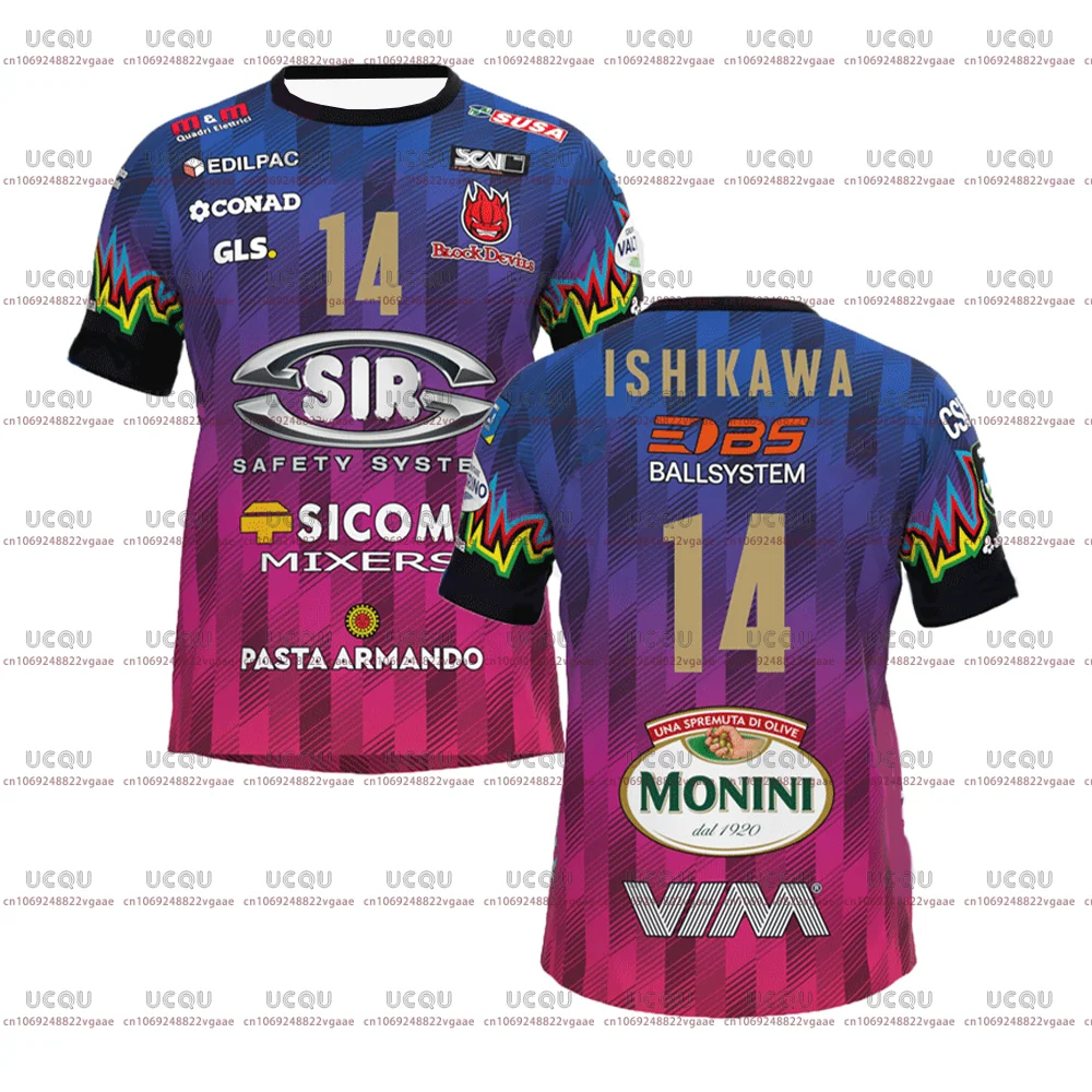 2025 homens mulheres meninos trem superior equipe 14 camisa de vôlei jogo roupas t adulto p-PERUGIA tshirt masculino campeões em casa roupas esportivas