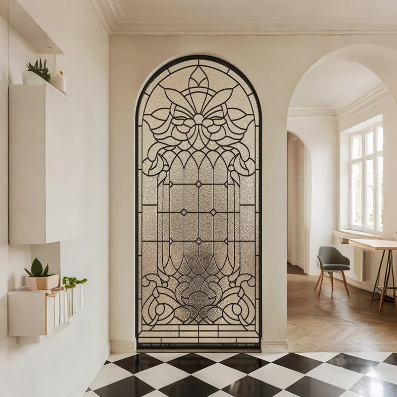 

enamel color landscape painting folding screen living room decorative screen European high-end living room entrance partition