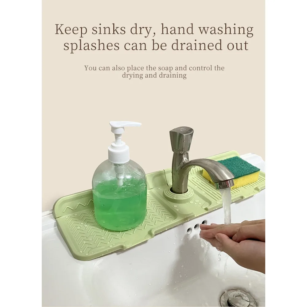 Kitchen Tools Silicone Faucet Drain Pad Slope Drain Pad Storage Pad Foldable Wash Table Waterproof Pad