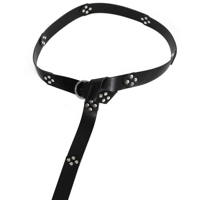 Medieval Men Larp Knight Costume Cosplay Accessory Viking Pirate Leather Ring Belt Steampunk Long Loop Knot Waistband