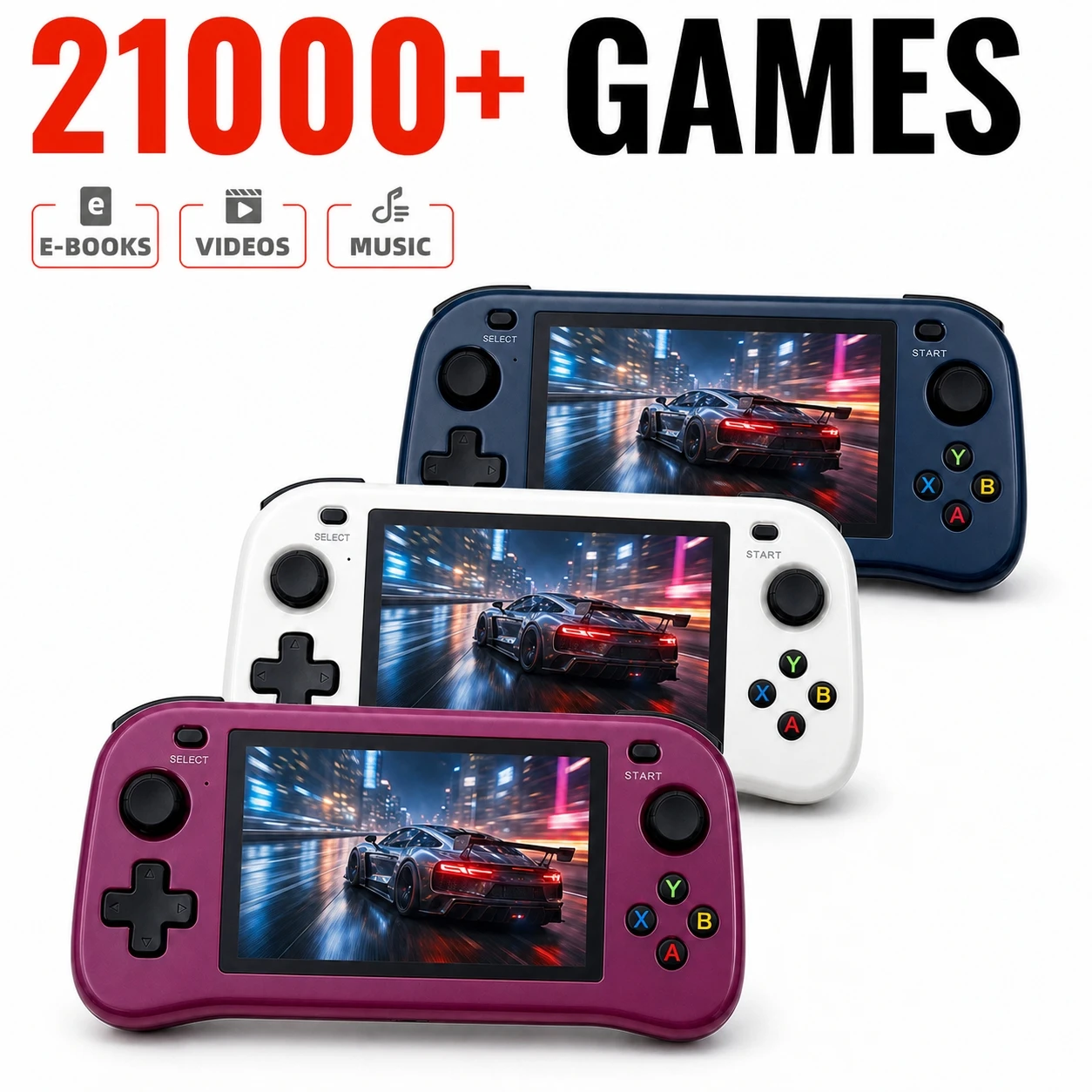Nueva Consola de Juegos Retro Portátil con Pantalla IPS de 4.5'', Reproductor de Videojuegos Portátil con Más de 21000 Juegos Clásicos Integrados, Regalo